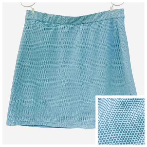 Peter Millar Blue Polka Dot Golf Skort Size M Built-In Shorts UPF 50+ Wicking Pe - Picture 1 of 6